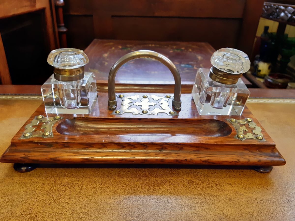 Victorian oak desk stand